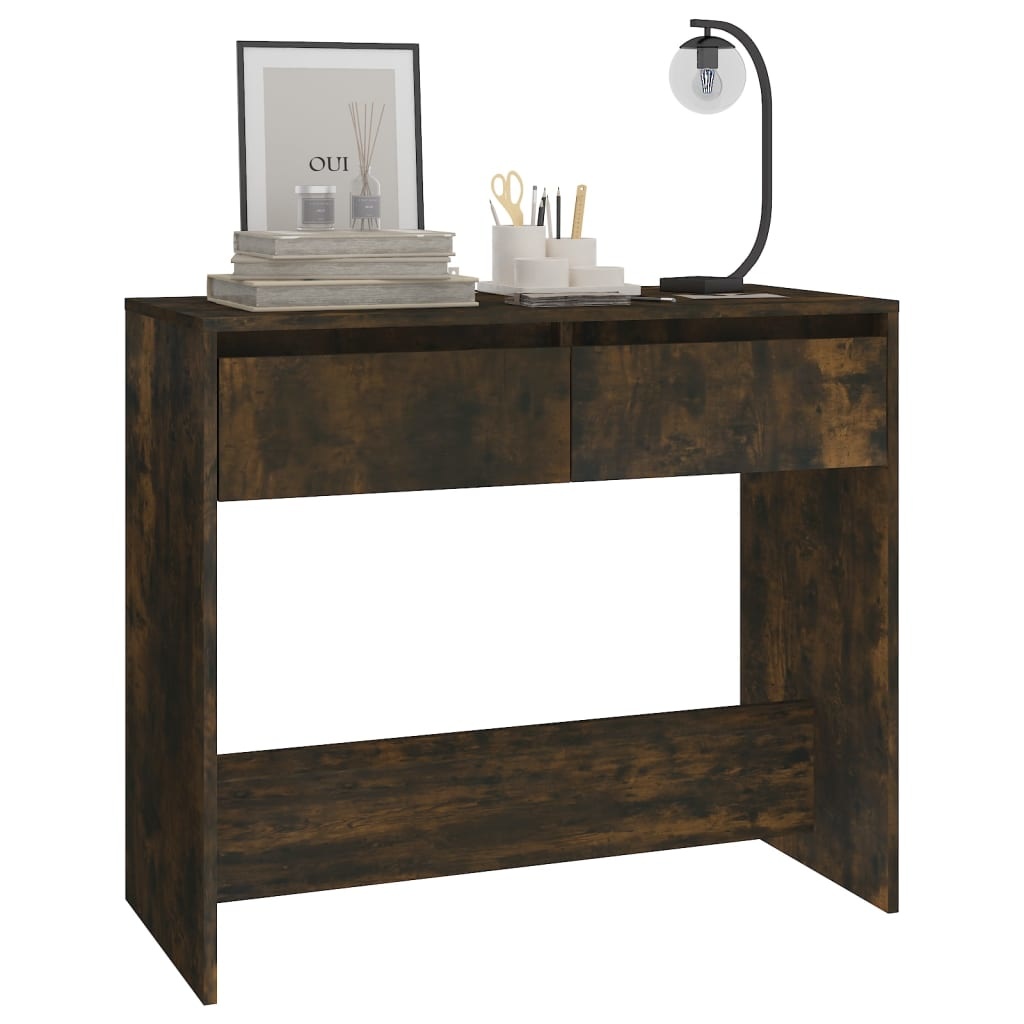 VidaXL Wandtafel 89x41x76,5 cm staal gerook eikenkleurig