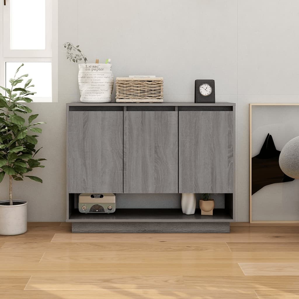 VidaXL Dressoir 97x31x75 cm spaanplaat grijs sonoma eikenkleurig
