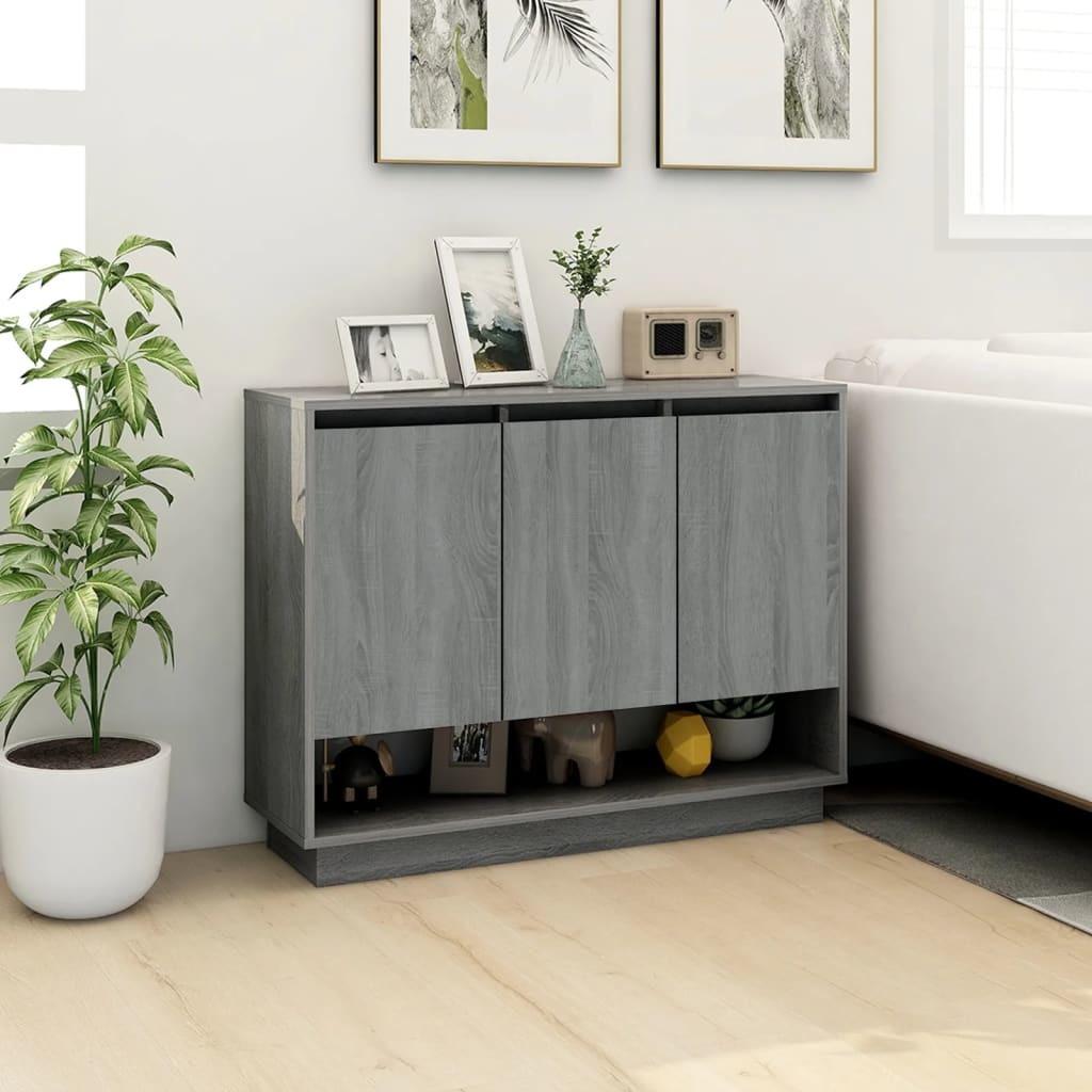 VidaXL Dressoir 97x31x75 cm spaanplaat grijs sonoma eikenkleurig