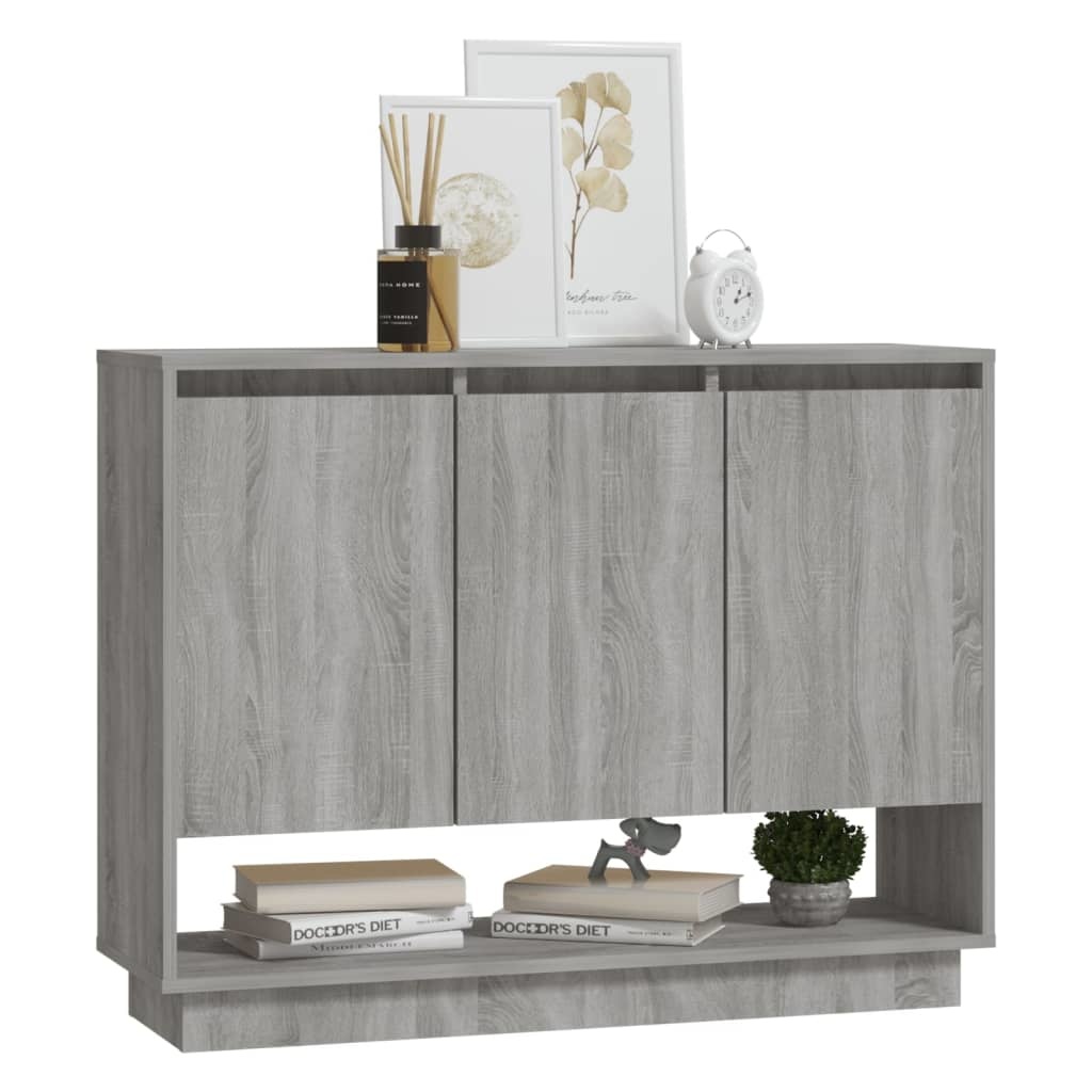 VidaXL Dressoir 97x31x75 cm spaanplaat grijs sonoma eikenkleurig