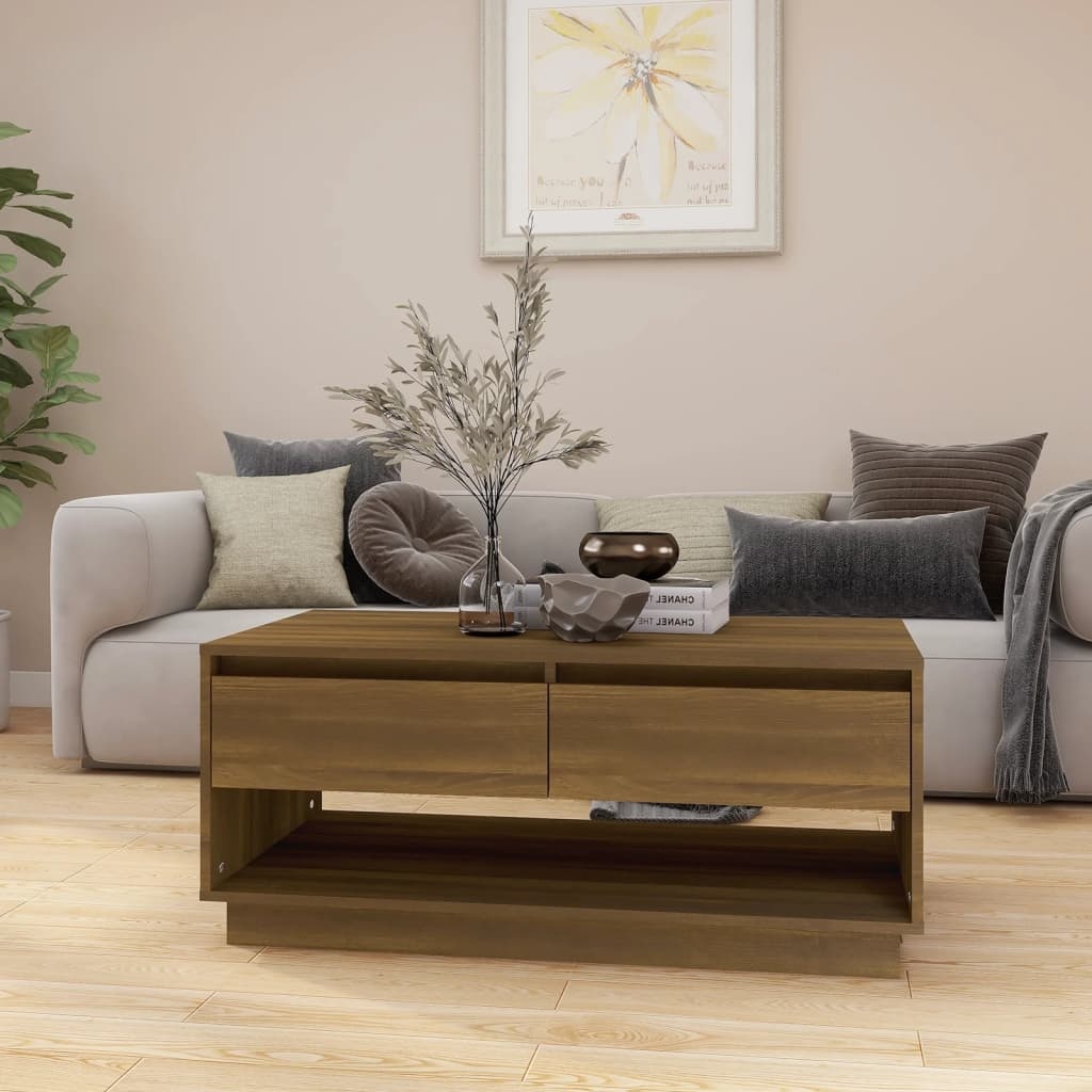VidaXL Salontafel 102,5x55x44 cm spaanplaat bruin eikenkleurig