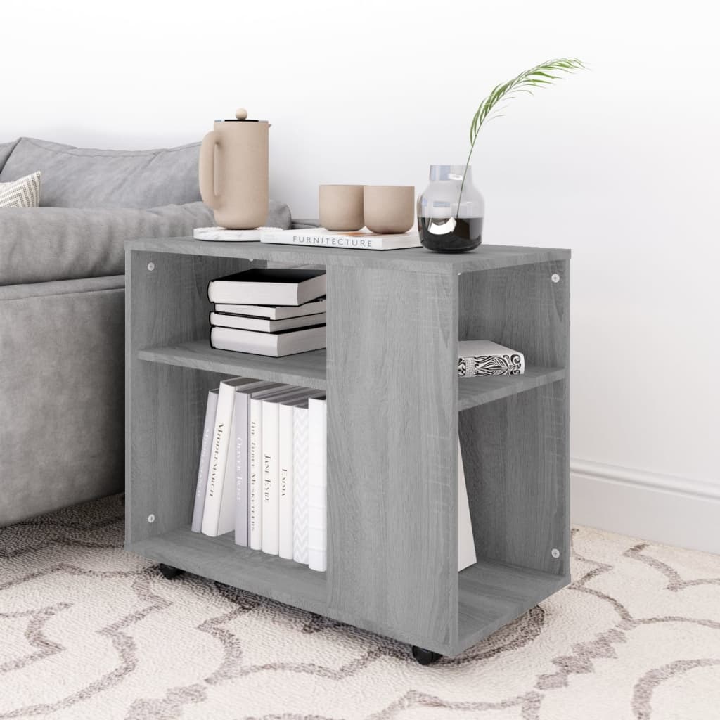 VidaXL Bijzettafel 70x35x55 cm bewerkt hout grijs sonoma eikenkleurig