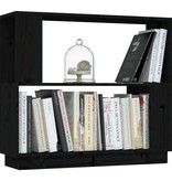 vidaXL Boekenkast/kamerscherm 80x25x70 cm massief grenenhout zwart