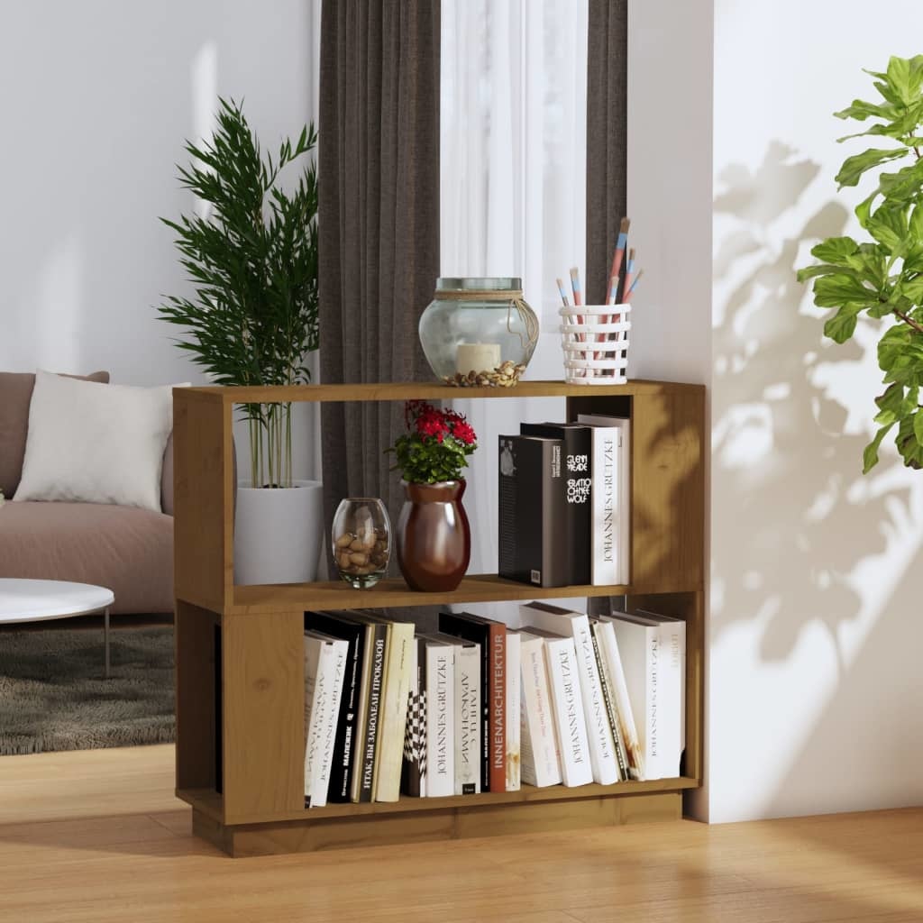 vidaXL Boekenkast/kamerscherm 80x25x70 cm massief hout honingbruin