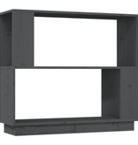 vidaXL Boekenkast/kamerscherm 80x25x70 cm massief grenenhout grijs