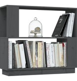 vidaXL Boekenkast/kamerscherm 80x25x70 cm massief grenenhout grijs