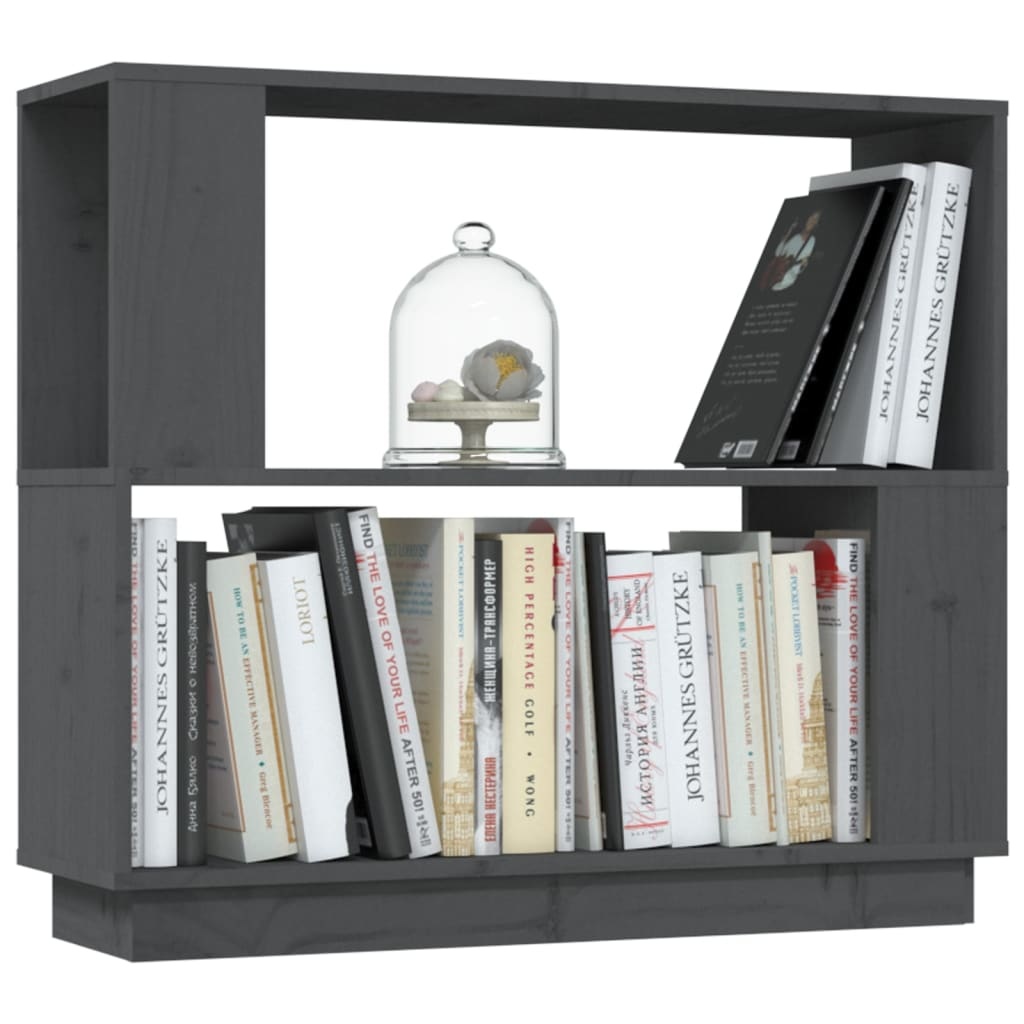 vidaXL Boekenkast/kamerscherm 80x25x70 cm massief grenenhout grijs