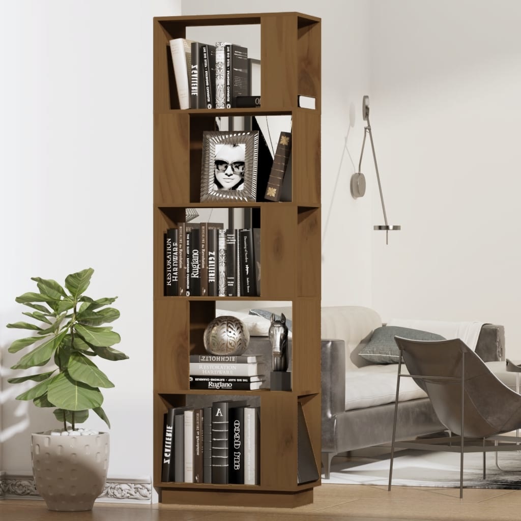 vidaXL Boekenkast/kamerscherm 51x25x163,5 cm grenenhout honingbruin