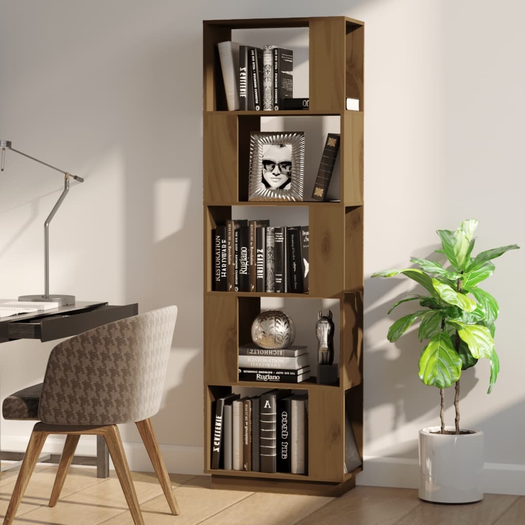 vidaXL Boekenkast/kamerscherm 51x25x163,5 cm grenenhout honingbruin