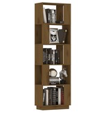 vidaXL Boekenkast/kamerscherm 51x25x163,5 cm grenenhout honingbruin