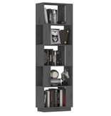 vidaXL Boekenkast/kamerscherm 51x25x163,5 cm massief grenenhout grijs