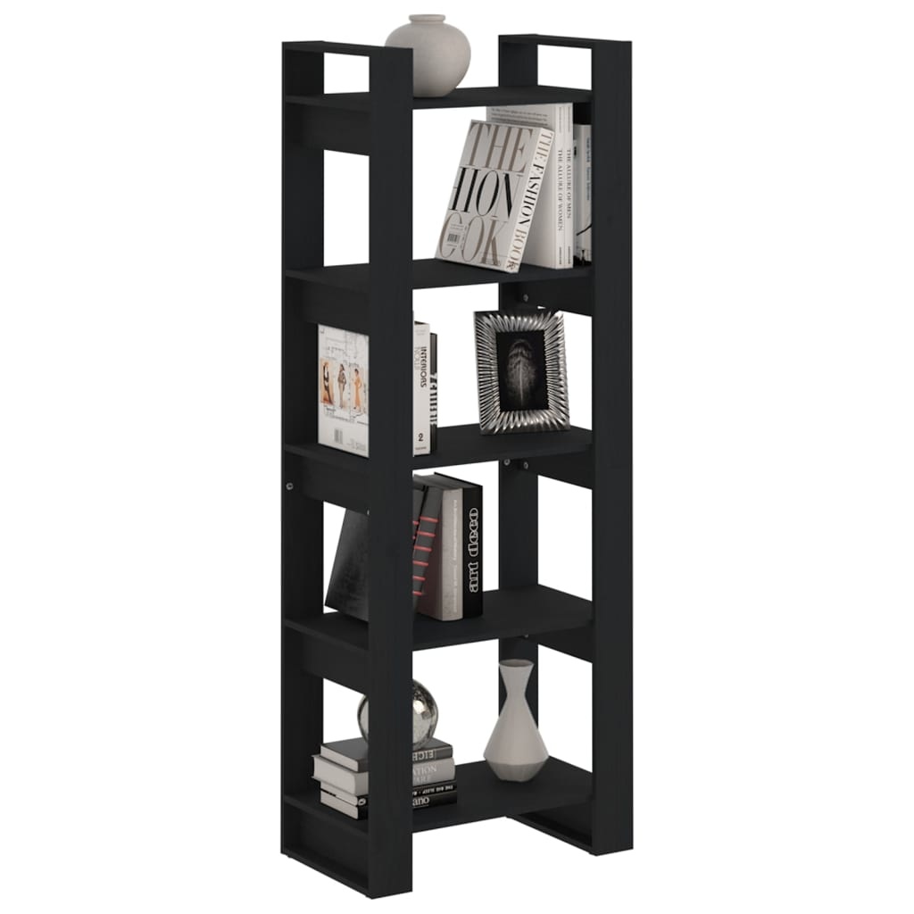 VidaXL Boekenkast/kamerscherm 60x35x160 cm massief hout zwart