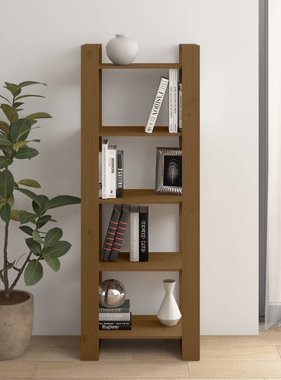 vidaXL Boekenkast/kamerscherm 60x35x160 cm massief hout honingbruin