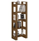 vidaXL Boekenkast/kamerscherm 60x35x160 cm massief hout honingbruin