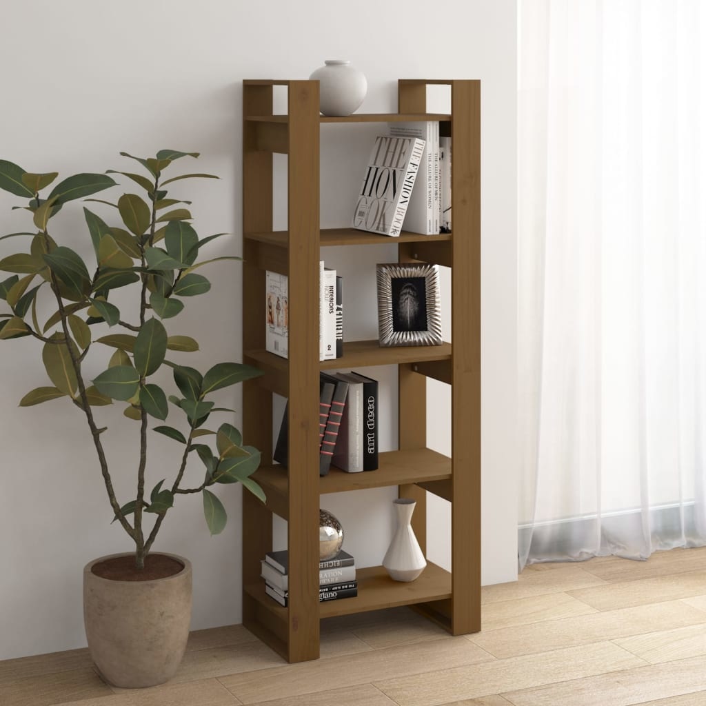 vidaXL Boekenkast/kamerscherm 60x35x160 cm massief hout honingbruin