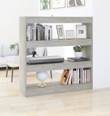 vidaXL Boekenkast/kamerscherm 100x30x103 cm betongrijs