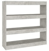 vidaXL Boekenkast/kamerscherm 100x30x103 cm betongrijs