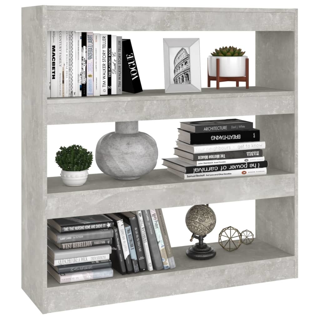 vidaXL Boekenkast/kamerscherm 100x30x103 cm betongrijs