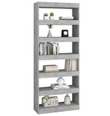 vidaXL Boekenkast/kamerscherm 80x30x198 cm spaanplaat betongrijs