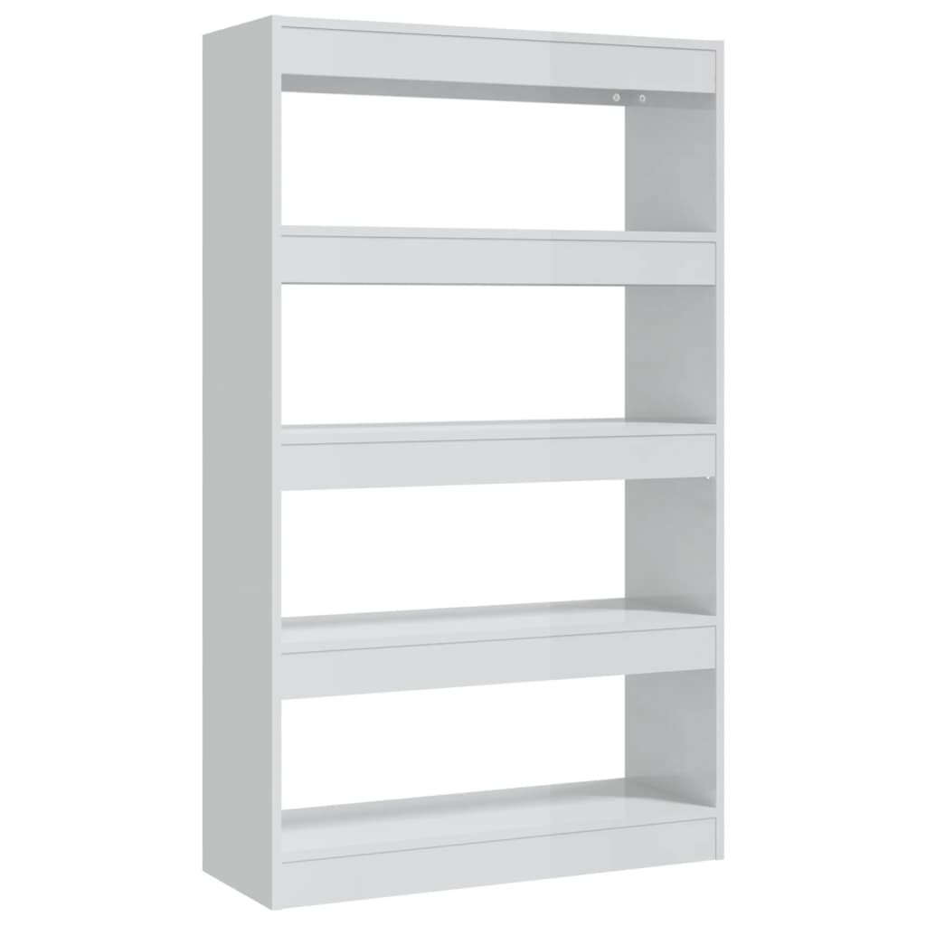 vidaXL Boekenkast/kamerscherm 80x30x135 cm spaanplaat hoogglans wit