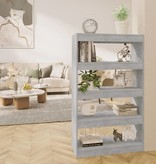 vidaXL Boekenkast/kamerscherm 80x30x135 cm spaanplaat betongrijs