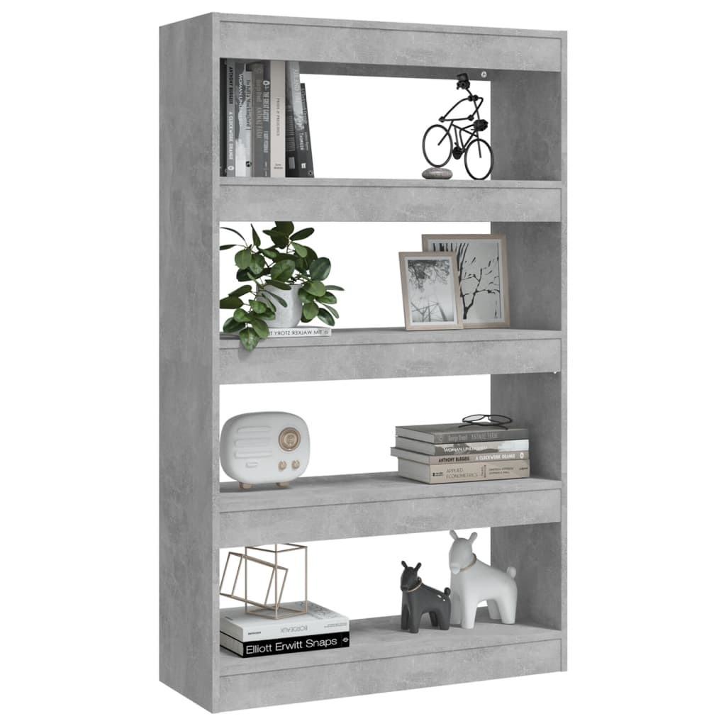 vidaXL Boekenkast/kamerscherm 80x30x135 cm spaanplaat betongrijs