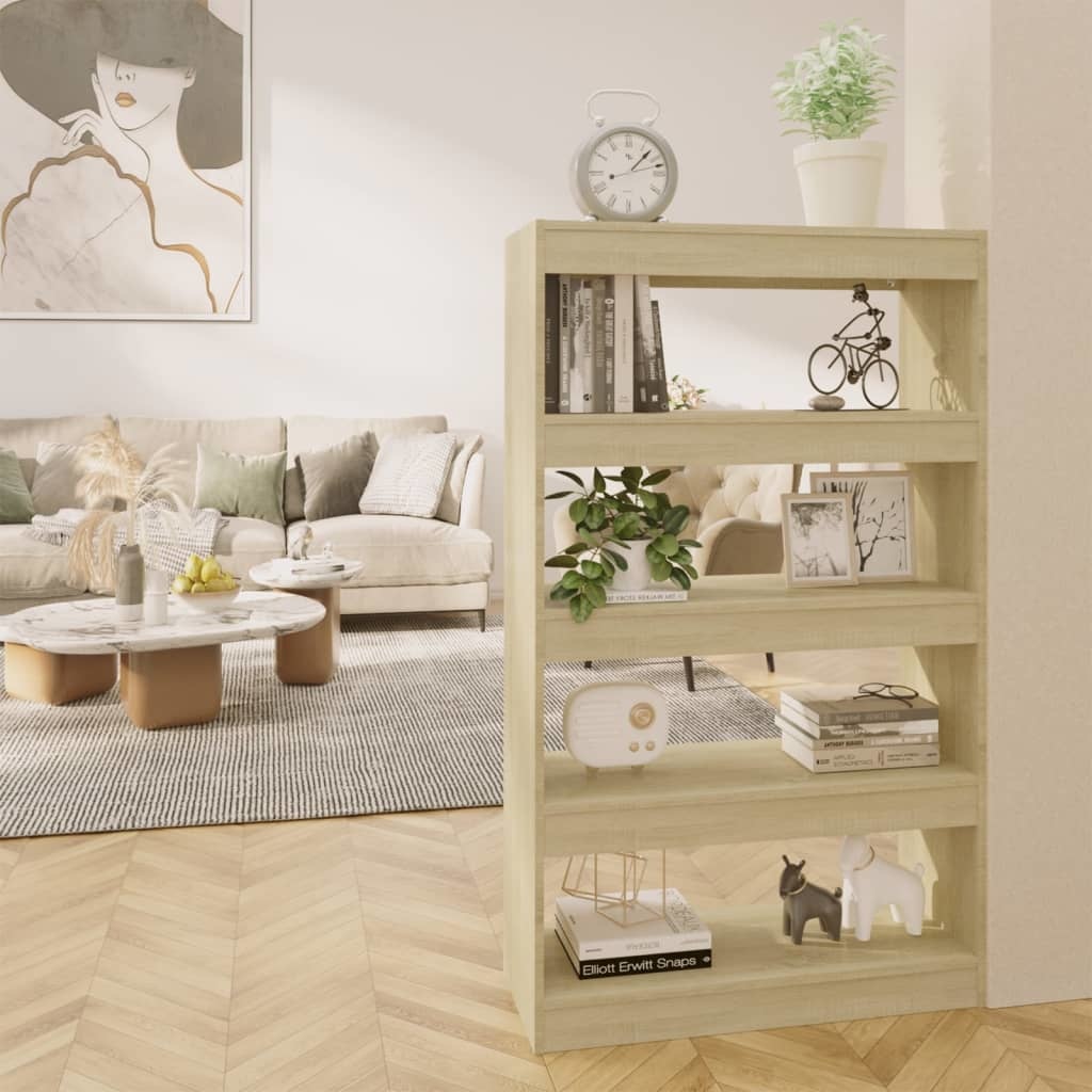 vidaXL Boekenkast/kamerscherm 80x30x135 cm spaanplaat sonoma eiken