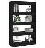 vidaXL Boekenkast/kamerscherm 80x30x135 cm spaanplaat zwart