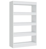 vidaXL Boekenkast/kamerscherm 80x30x135 cm spaanplaat wit