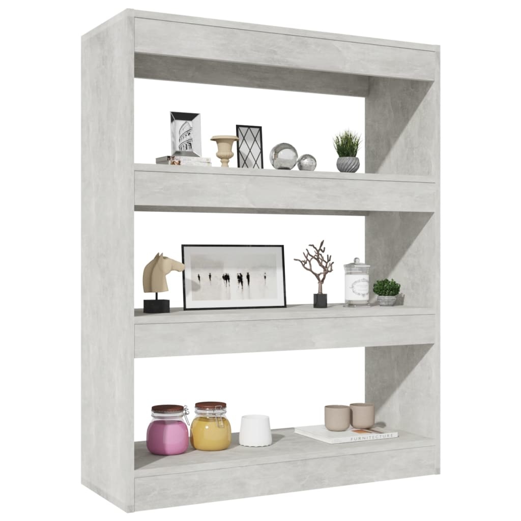 VidaXL Boekenkast/kamerscherm 80x30x103 cm bewerkt hout betongrijs