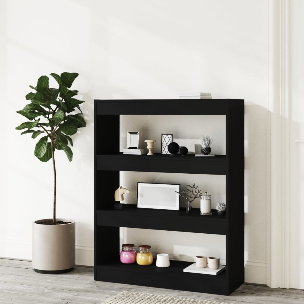 vidaXL Boekenkast/kamerscherm 80x30x103 cm bewerkt hout zwart