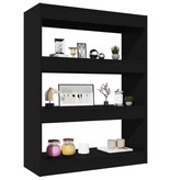 vidaXL Boekenkast/kamerscherm 80x30x103 cm bewerkt hout zwart