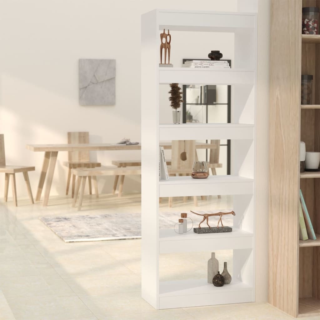 vidaXL Boekenkast/kamerscherm 60x30x166 cm spaanplaat wit