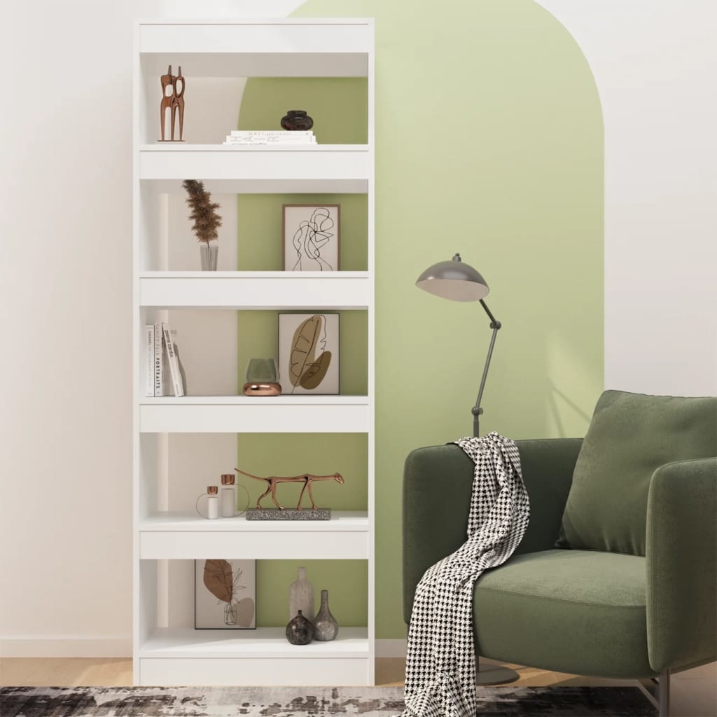 vidaXL Boekenkast/kamerscherm 60x30x166 cm spaanplaat wit