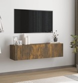 VidaXL Tv-wandmeubel 120x30x30 cm bewerkt hout gerookt eikenkleurig