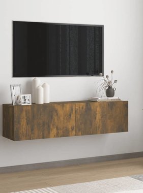 VidaXL Tv-wandmeubel 120x30x30 cm bewerkt hout gerookt eikenkleurig