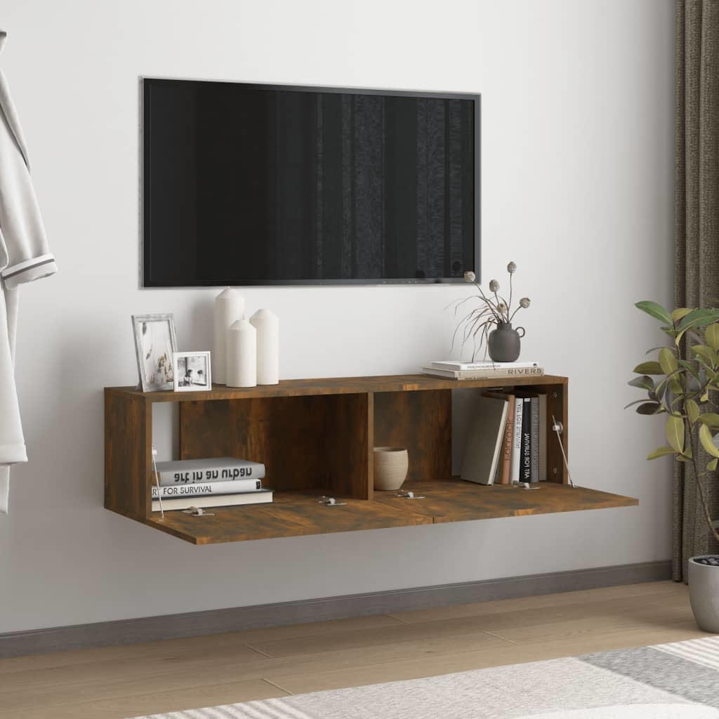 VidaXL Tv-wandmeubel 120x30x30 cm bewerkt hout gerookt eikenkleurig