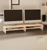 VidaXL Monitorstandaard 100x24x13 cm massief grenenhout