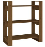 vidaXL Boekenkast/kamerscherm 80x35x91 cm massief hout honingbruin