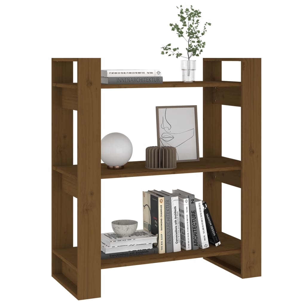 vidaXL Boekenkast/kamerscherm 80x35x91 cm massief hout honingbruin