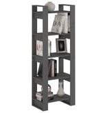 vidaXL Boekenkast/kamerscherm 60x35x160 cm massief hout grijs