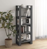 vidaXL Boekenkast/kamerscherm 60x35x160 cm massief hout grijs