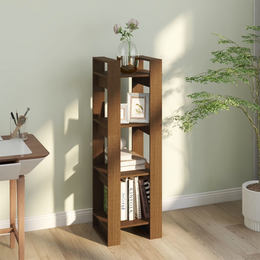 vidaXL Boekenkast/kamerscherm 41x35x125 cm massief hout honingbruin