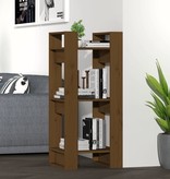 vidaXL Boekenkast/kamerscherm 41x35x91 cm massief hout honingbruin