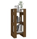 vidaXL Boekenkast/kamerscherm 41x35x91 cm massief hout honingbruin