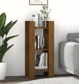 vidaXL Boekenkast/kamerscherm 41x35x91 cm massief hout honingbruin