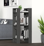 vidaXL Boekenkast/kamerscherm 41x35x91 cm massief grenenhout grijs