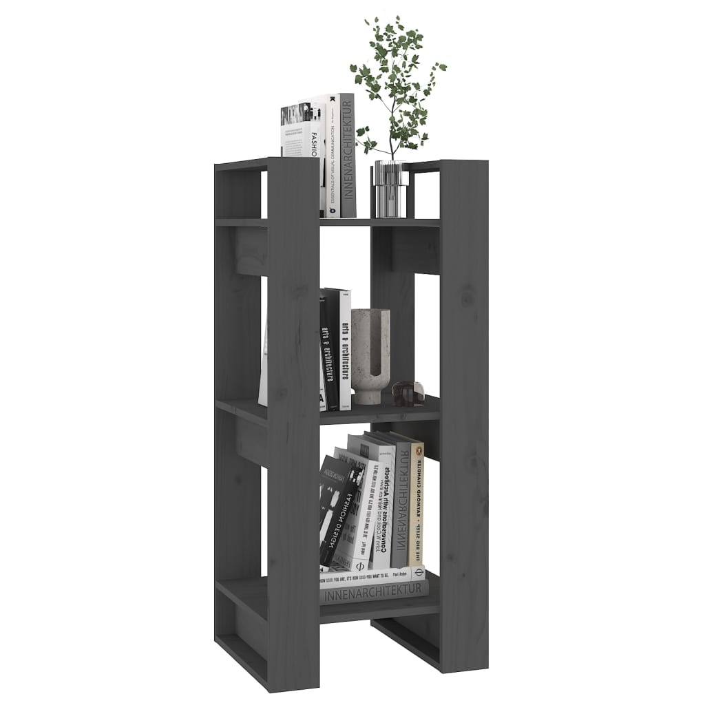 vidaXL Boekenkast/kamerscherm 41x35x91 cm massief grenenhout grijs