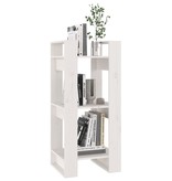 vidaXL Boekenkast/kamerscherm 41x35x91 cm massief grenenhout wit