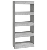 vidaXL Boekenkast/kamerscherm 60x30x135 cm bewerkt hout betongrijs